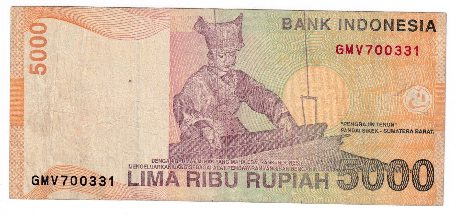 Banconote: Indonesien 5000 rupiah 2014s-ss – Usato da Neuchâtel venduto da karlpierrino 1