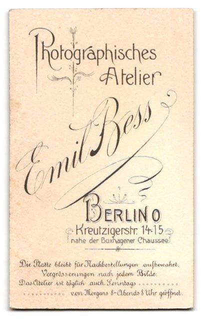 Fotografie &  Plakate: Fotografie Emil Bess, Berlin, preussisch – Gebraucht aus Berlin von bartko-reher 1