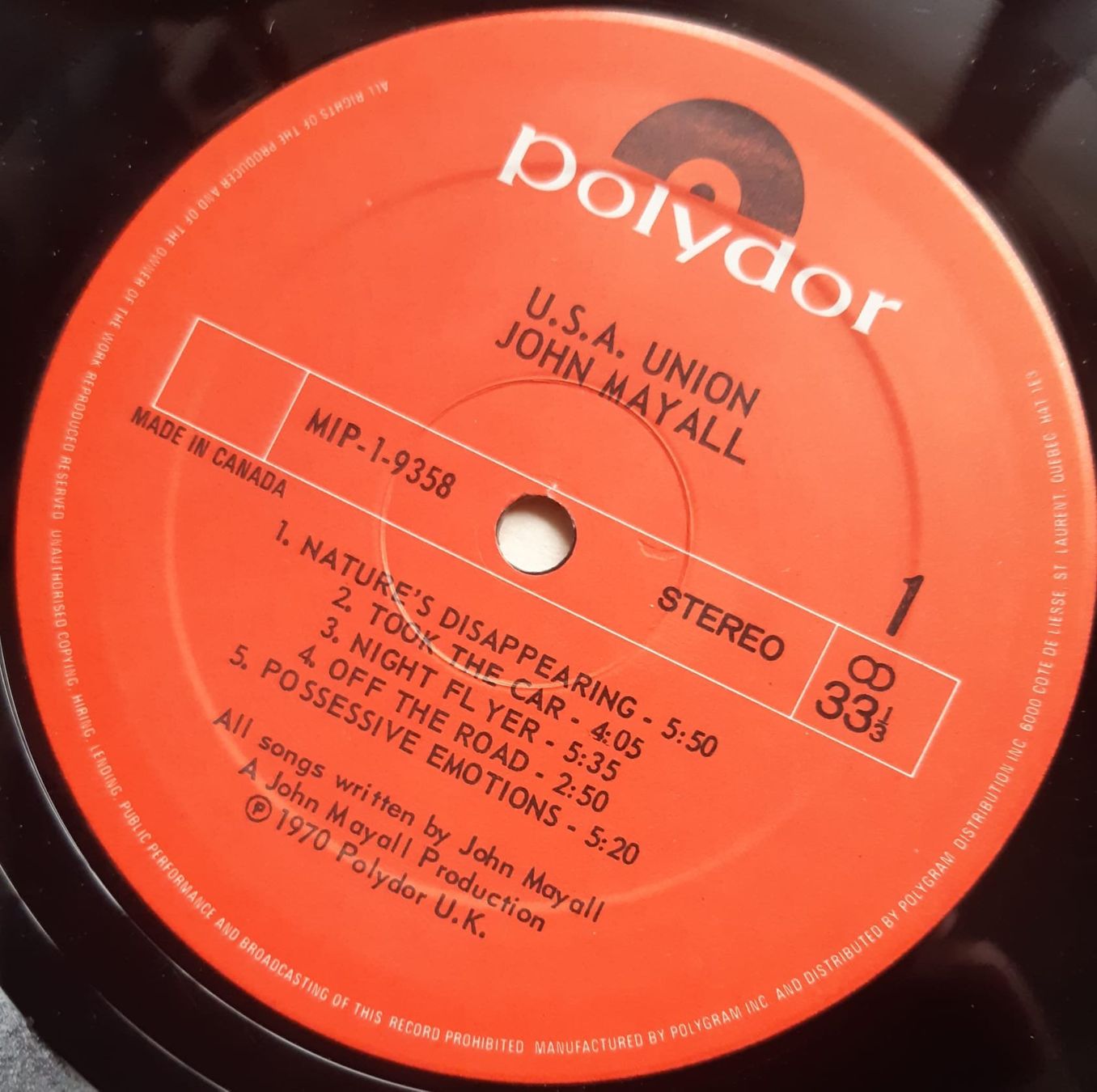 Dischi in vinile: JOHN MAYALL: USA Union POLYDOR: MPI -1-9358 – Usato da Frick venduto da kyb_yq8h 2
