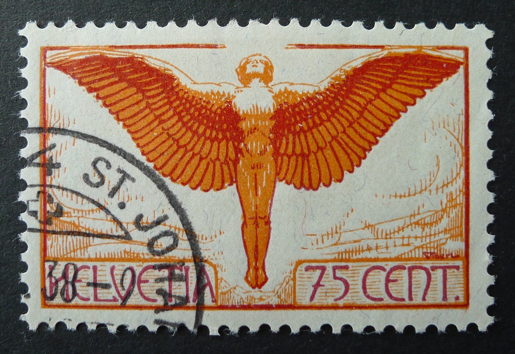 Alle Briefmarken: F11 Flugpost Ikarus gestempelt Kat:130.- – Defekt aus Ebikon von SilvioFreund