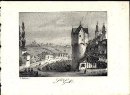 St. Gallen Lithographie von Dubois