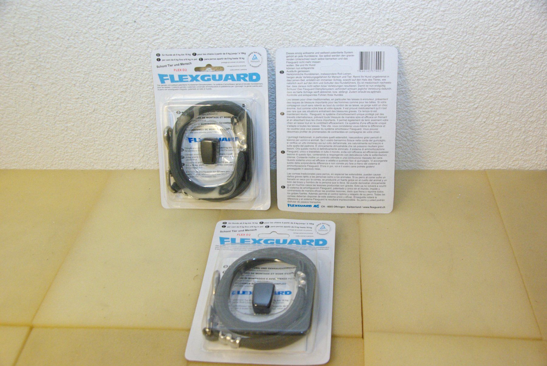Guinzagli & Collari: 3x FLEXGUARD Flex D2, von 8 bis 16 kg. – Nuovo e nell'imballaggio originale da Herisau venduto da Cevianer1844