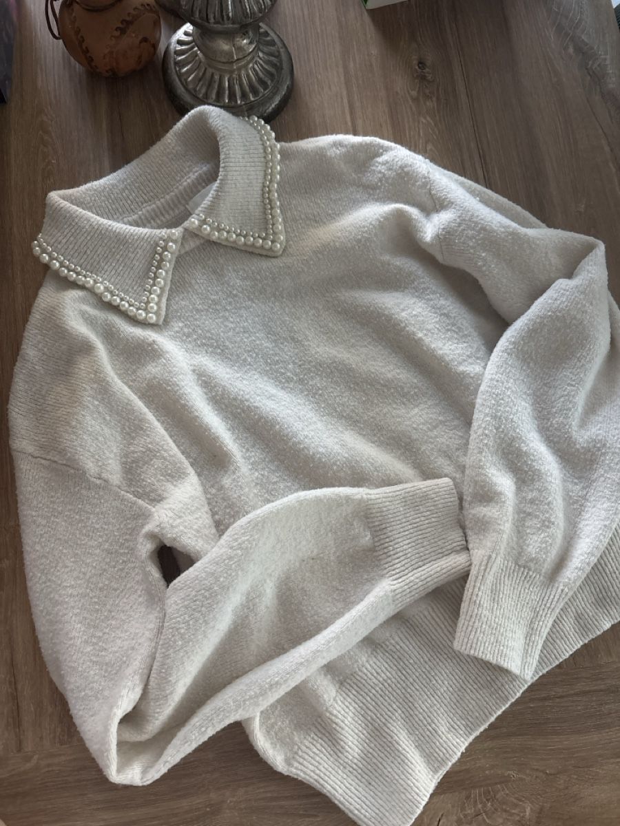 H&M Maglioni & Felpe: Edler Winter Pullover mit Perlenkragen, neuwertig, Gr. M – Usato da Neuenhof venduto da Njanja03 1