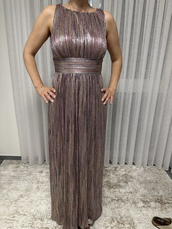 Abendkleid Swing gestreift glänzend Grösse 38 neuwertig