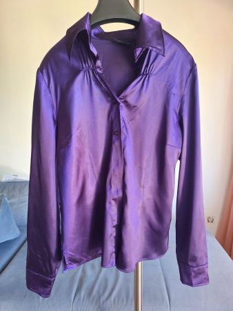 Damen Bluse Frank Walder violett glänzend guter Zustand