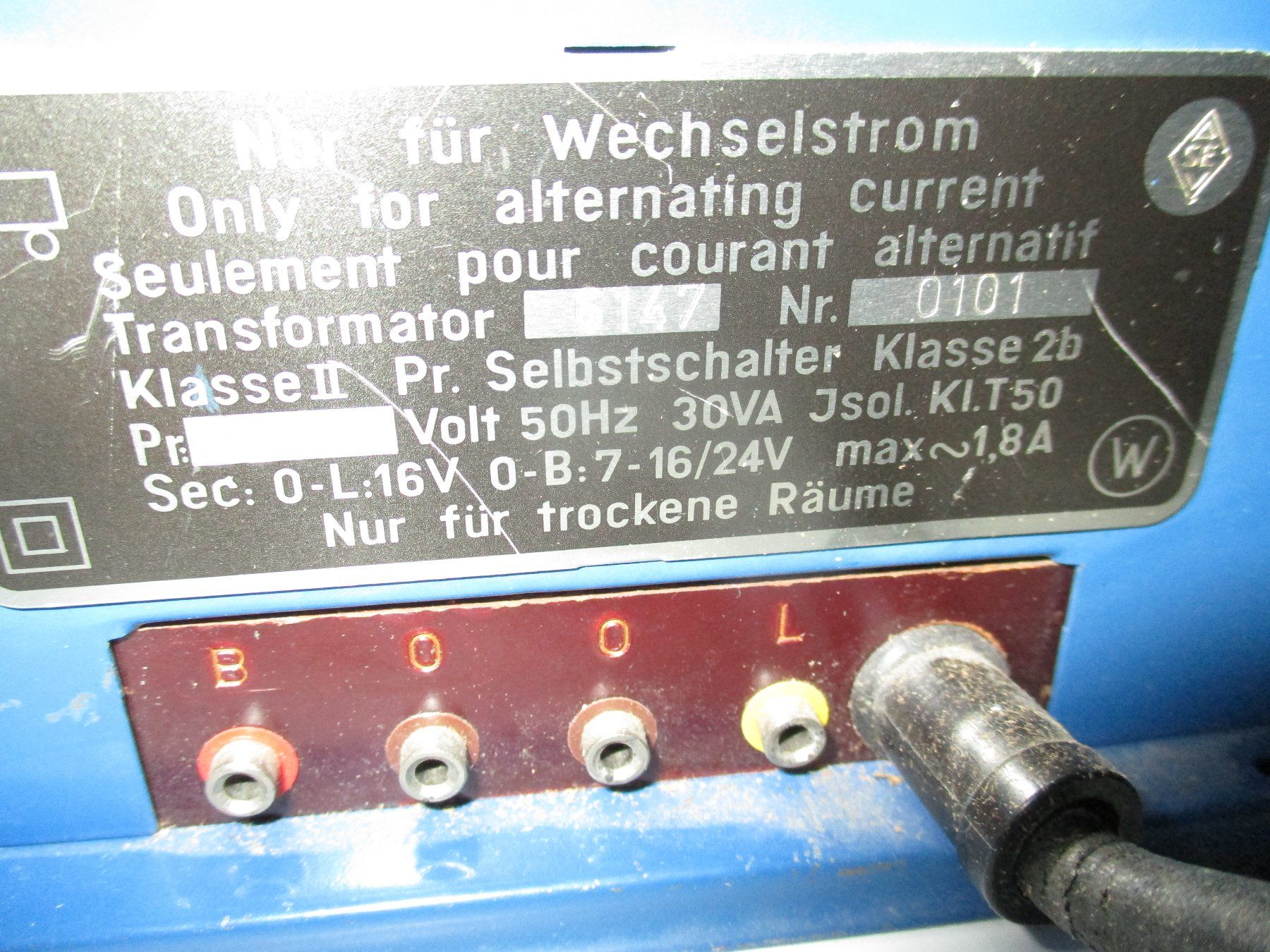 Märklin Batterie, Caricabatterie & Alimentatori: Marklin Transformator 30 VA, Wechselstrom, Vintage Top – Usato da Wil SG venduto da garou40 1