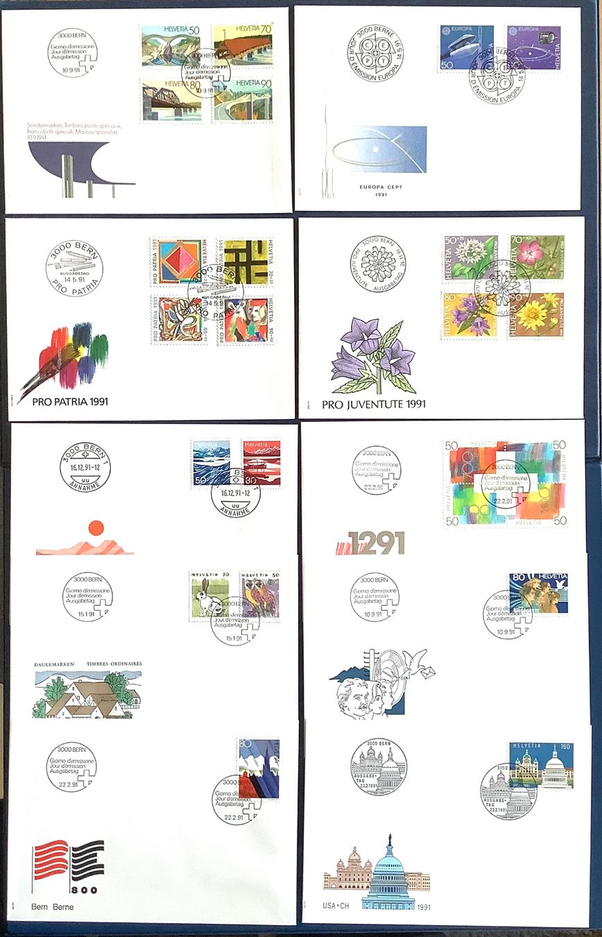 Tutti i francobolli: 1991 - Schweiz FDC / Jahresausgabe – Nuovo (secondo la descrizione) da Liestal venduto da Skunk02