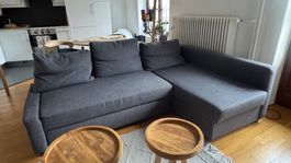 Canapé-lit d’angle gris / Grey corner sofa bed