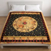 Tagesdecke Bettüberwurf XL Sternzeichen Astrologie Orange