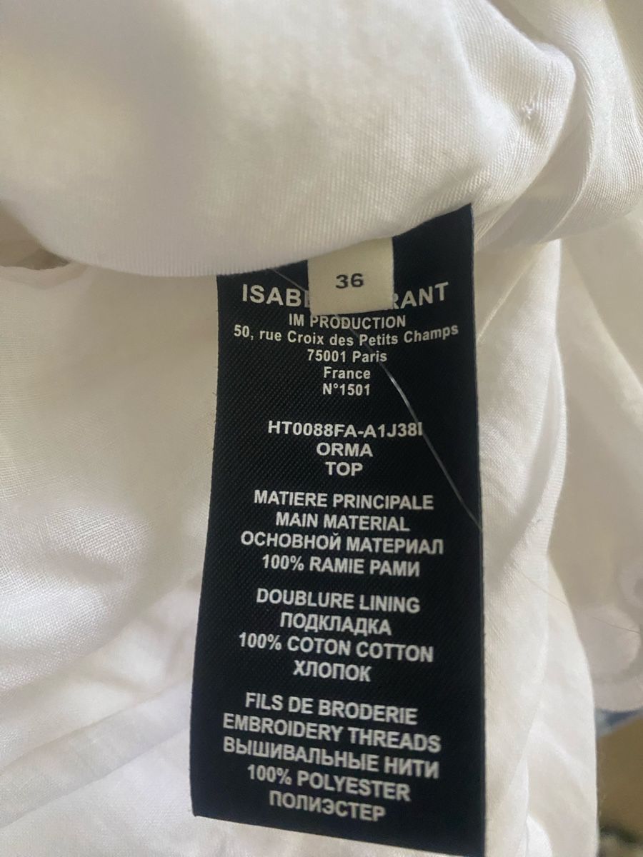 Isabel Marant Top: Isabel Marant Top white size 36 new with tags – Nuovo e nell'imballaggio originale da Grand-Lancy venduto da catallegra1976 4