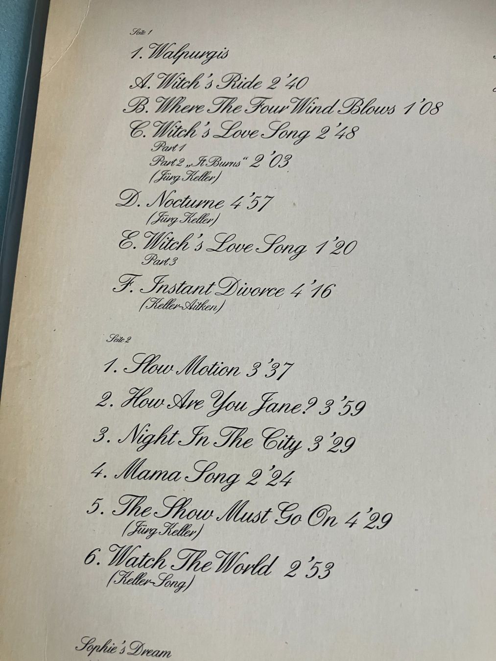 Schallplatten: Sophie's Dream – Gebraucht aus Aarwangen von Jukebox3 3