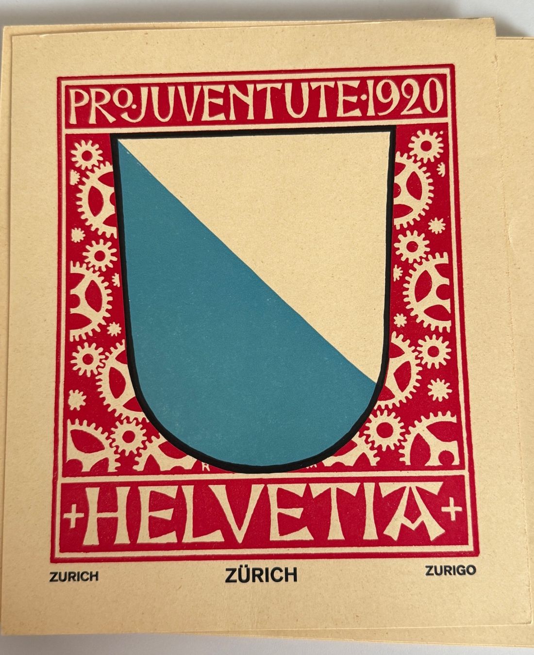 Poster & Bilder: Pro Juventute Marken 1920 auf Karton 3 Kantone – Gebraucht aus Samedan von Gischpel25 2