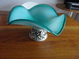 VASE ** ULTRAMARINE BLAU ** EXCELLENTER SILBER SOCKEL