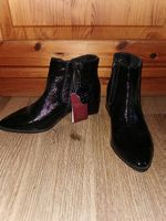 Roberto Santi Damen Lack-Stiefeletten Schwarz Gr. 35 Neu