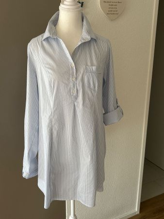 Langarm Tunika hellblau/weiss von H&M Mama