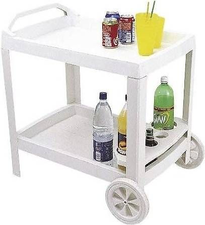 Carrelli di servizio: Servierwagen Grillwagen mit Flaschenhalter, weiß – Usato da Basel venduto da Ringe1 4