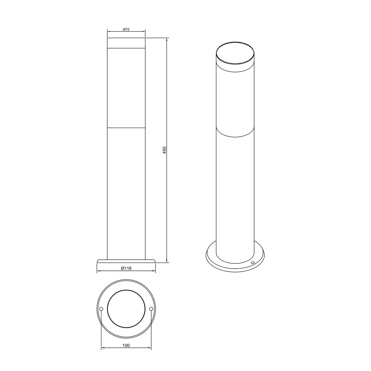 Lampade: Aussen Stehleuchte, IP44, 45 cm Höhe – Nuovo (secondo la descrizione) da Kreuzlingen venduto da Smart-Light 4