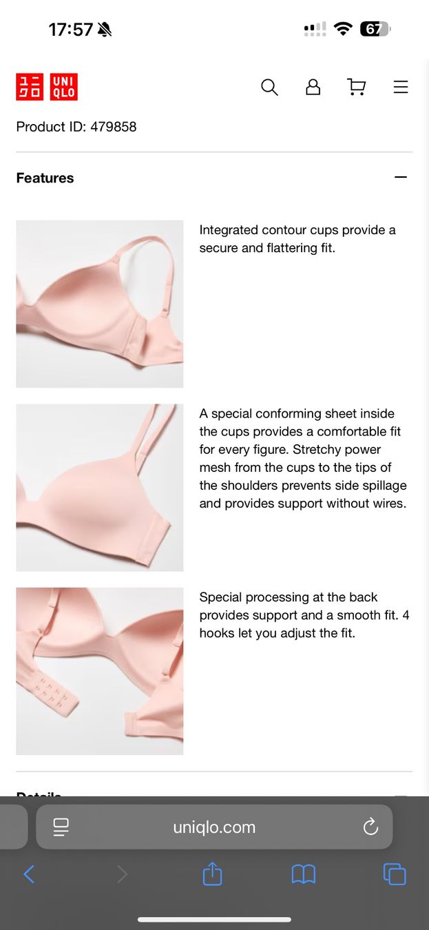 Altra biancheria intima: NEW Uniqlo Bra Hold 80/85 D-E Size – Nuovo e nell'imballaggio originale da Neuchatel venduto da Mia_G 4