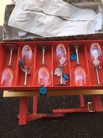 Authentique verres en cristal et pied en étain