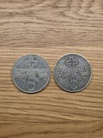 2x Schweizer 5.-Gedenkmünze 1986–600 J. Schlacht bei Sempach