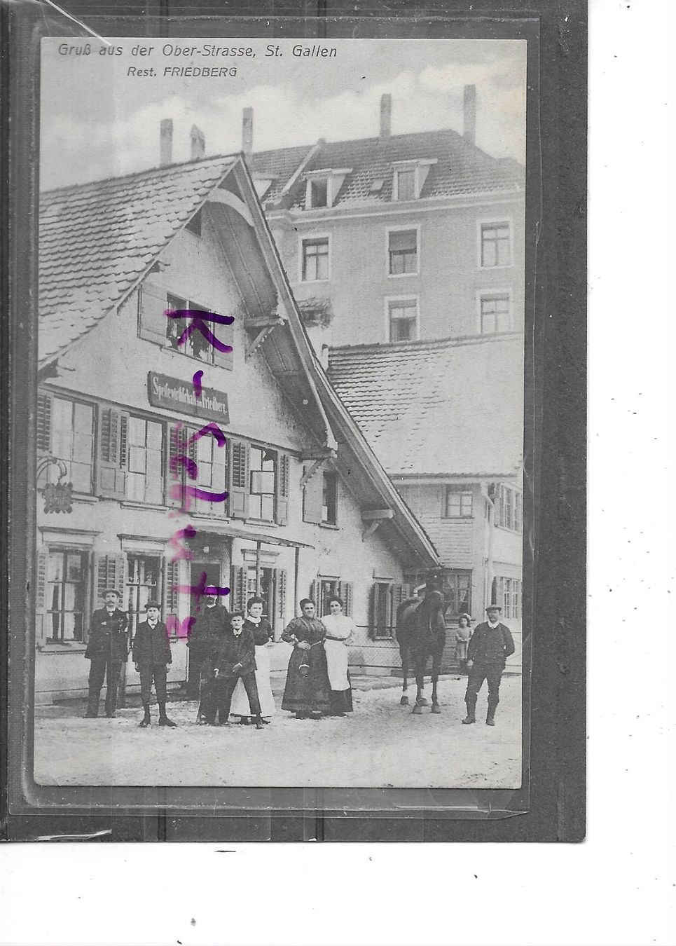 Cartoline postali: SG St.Gallen Ober-Strasse Restaurant Friedberg – Usato da Schocherswil venduto da Wilare