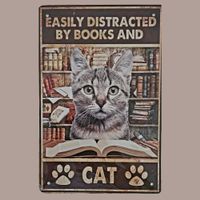 🔥 BOOKS CAT Katzen Blechschild 🤎 20x30cm OVP 🔥