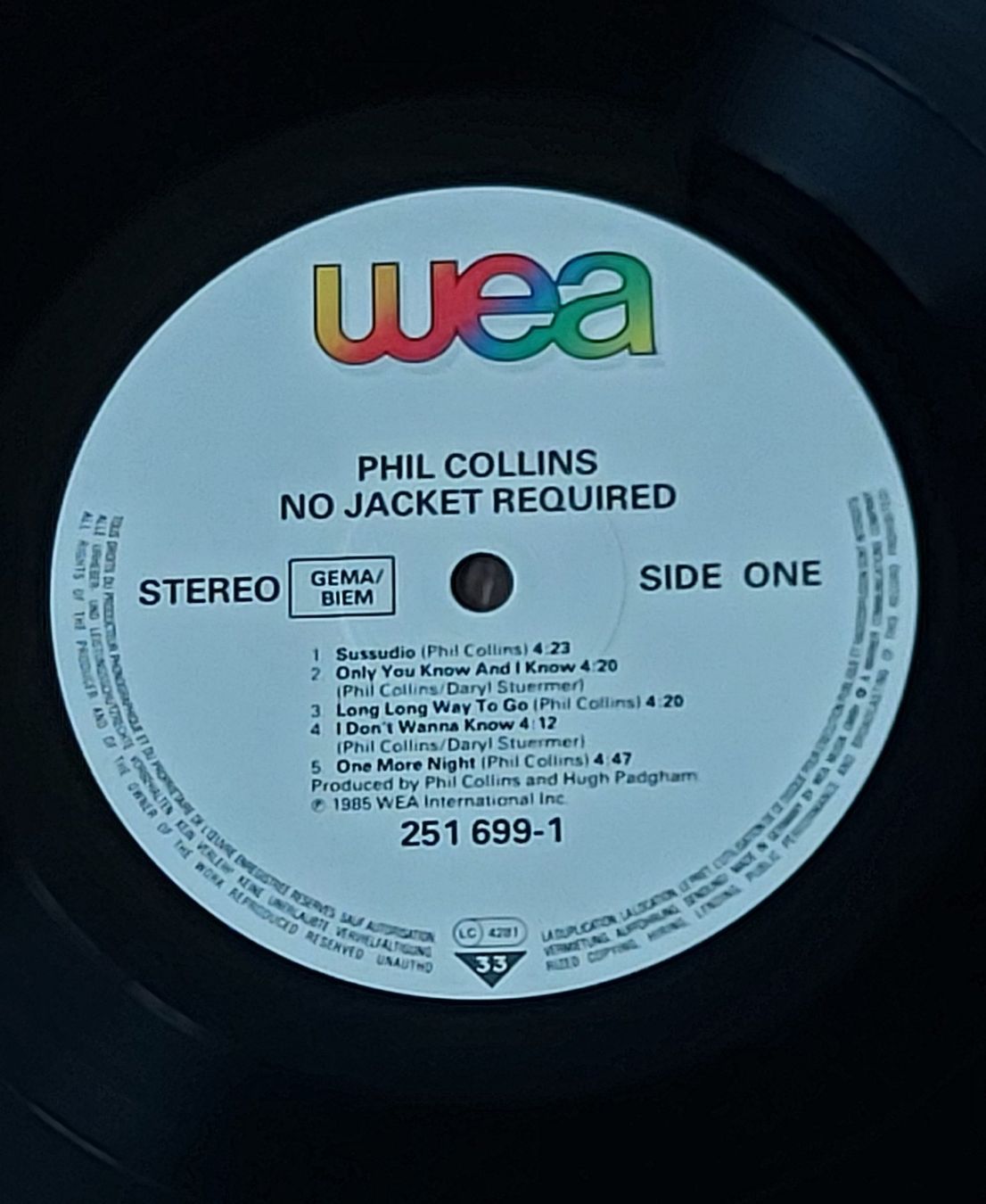 Dischi in vinile: LP - PHIL COLLINS - NO JACKET REQUIRED – Usato da Steckborn venduto da Quo7 1