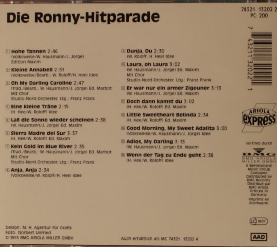 CDs: Die Ronny Hitparade – Gebraucht aus Luzern von CONTENTI 2