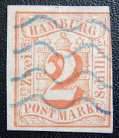 Hamburg Kat. 3 gest. 1859 Kat. 130 Euro