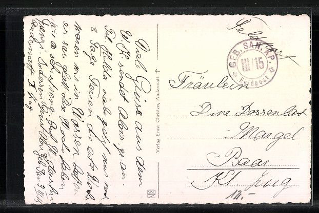 Cartoline postali: AK Andermatt, Kaserne, 1915 – Usato da Berlin venduto da bartko-reher 1