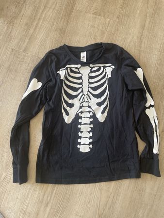 Kinder Kostüm Skelett Set schwarz weiss Grösse 140