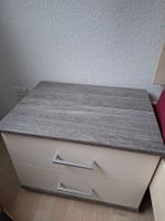 Nachtkästchen 2 Schubladen grau/weiss 