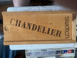 Swatch Chandelier Uhr in Holzschatulle, Top Zustand!