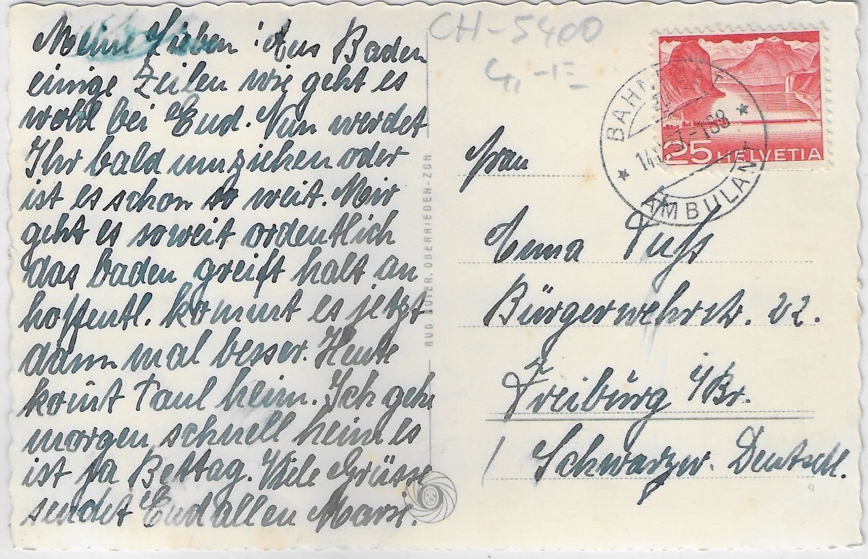 Cartoline postali: Baden - Hotel Freidorf – Usato da Ettingen venduto da Kartenplanet 1