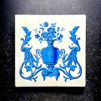 Carreau faïence XIXè émaux de Creil et Montereau