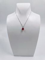 PINKER TURMALIN ANHÄNGER MIT 750 WEISSGOLDCOLLIER