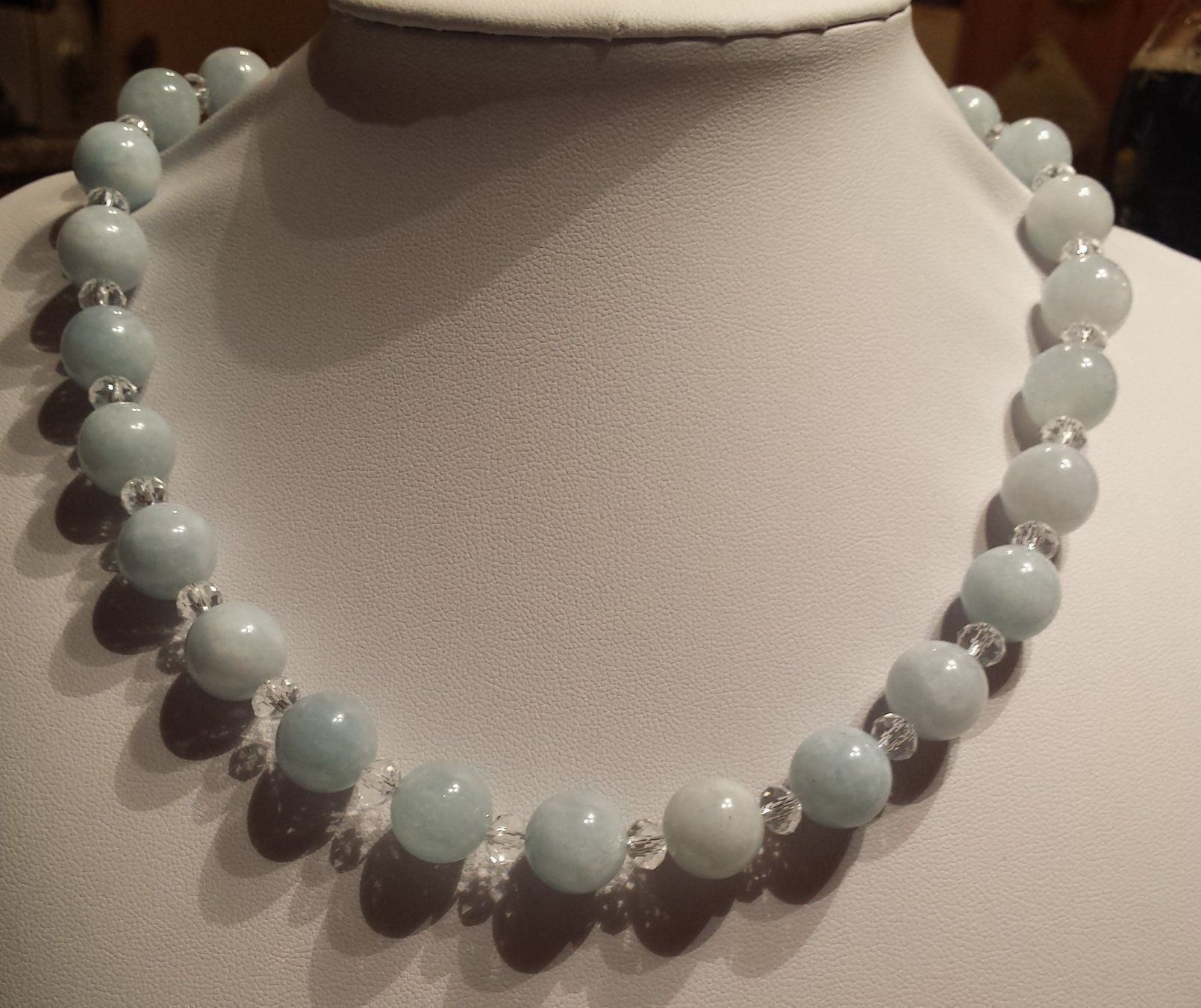 Ketten: NEU: Aquamarin Kette Collier + Kristalle – Neu (gemäss Beschreibung) aus Matten b. Interl von EdelsteineInterlaken
