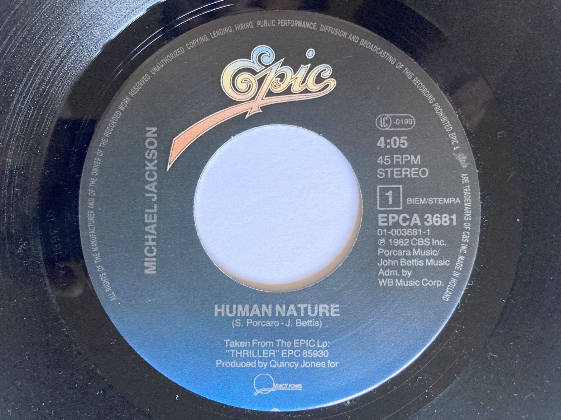 Dischi in vinile: MICHAEL JACKSON - HUMAN NATURE – Usato da Bottens venduto da hotter-than-hell 2