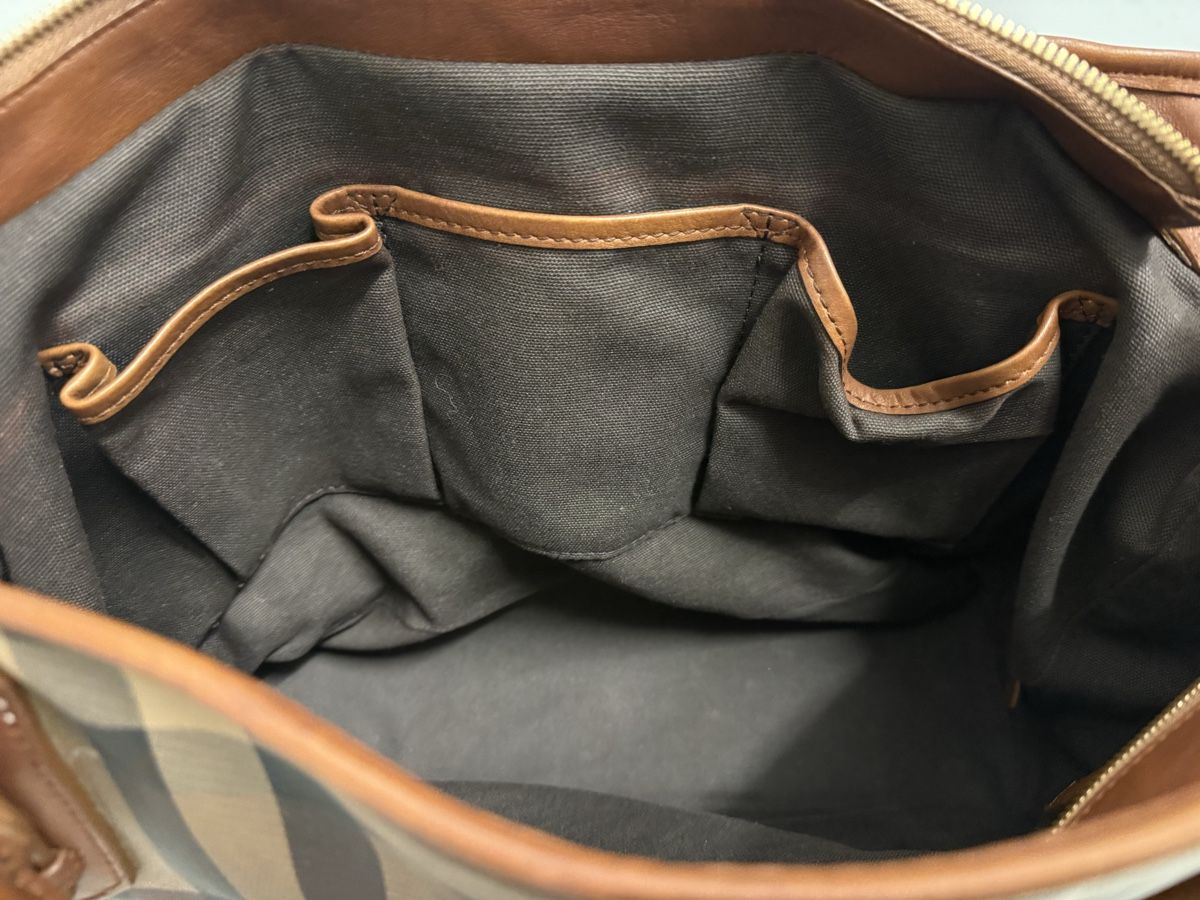Burberry Borse da donna: Burberry Handtasche Check Nova Leder Braun – Usato da Zürich venduto da daki81 8
