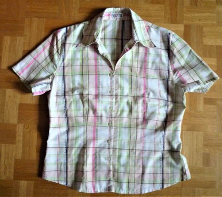 Bluse, kurz Arm, bunt karriert