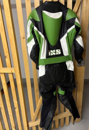 Combinaison moto cuir Ixs verte et noire taille 50 L