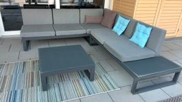 Gartenmöbelset (1xLounge, 1xLiegestuhl, 2x Stuhl mit Tisch)