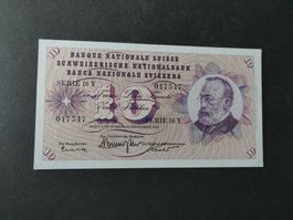 Schweiz 1959, 10 Franken ungefaltet