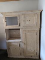 Antiker Buffet-Schrank, massiv, aus hellem Holz, Top!