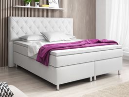 Boxspringbett 180x200 KL Weiss Doppelbett Bett Hotelbett