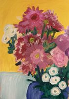 Blumenstrauss Gemälde, Original, Acryl auf Leinwand, neu 49