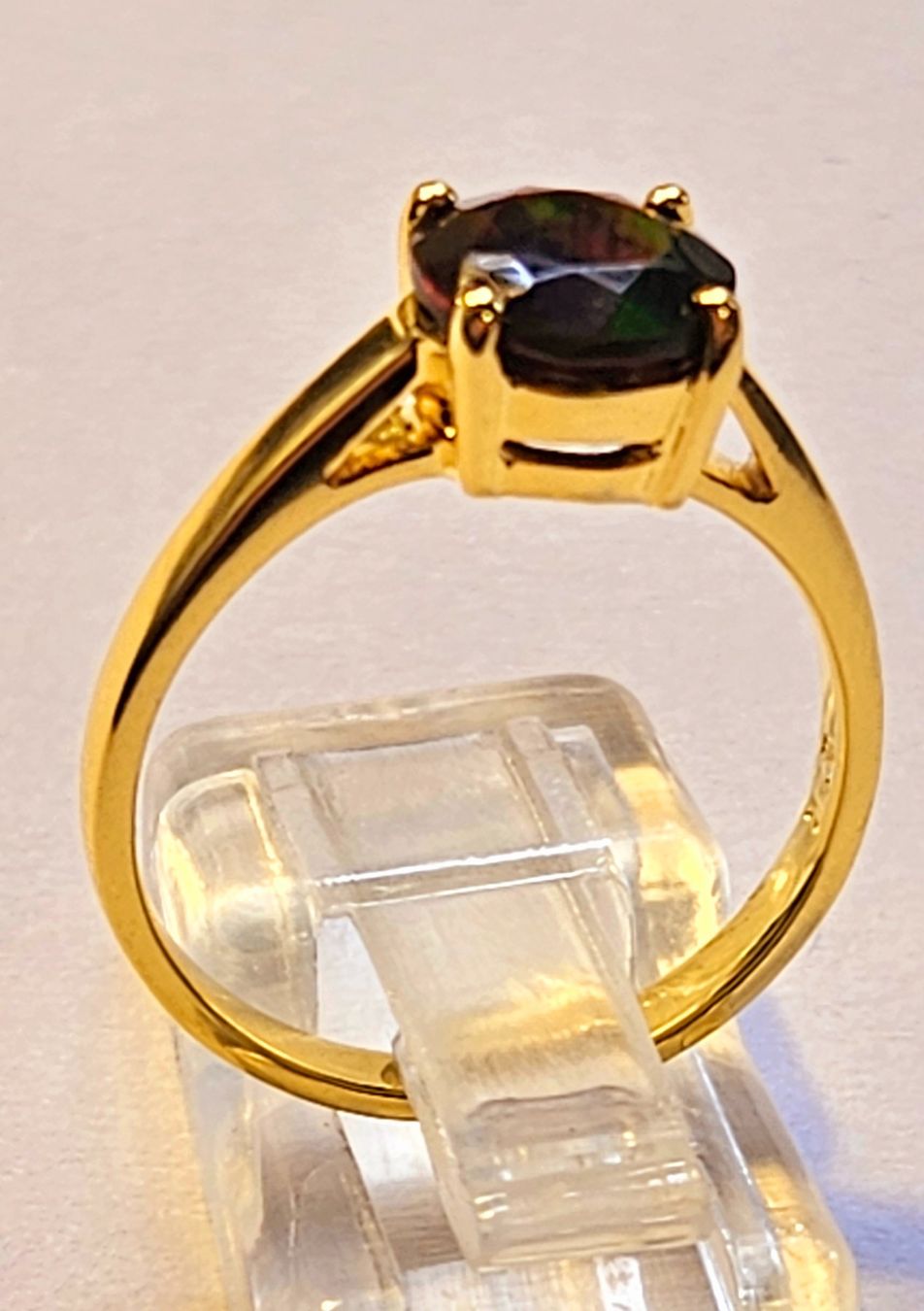 Anelli: Goldring mit tiefrotem Edelstein – Nuovo e nell'imballaggio originale da Zürich venduto da adriben 3