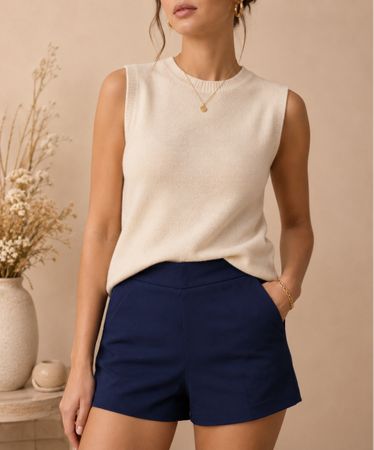 SHORT BLEU MARINE ZARA