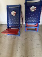 2x Special Edition Campingstühle / Festival Stühle blau/rot