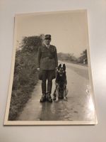 Alte Fotografie von 1954, Polizist mit Schäferhund (nr.129)